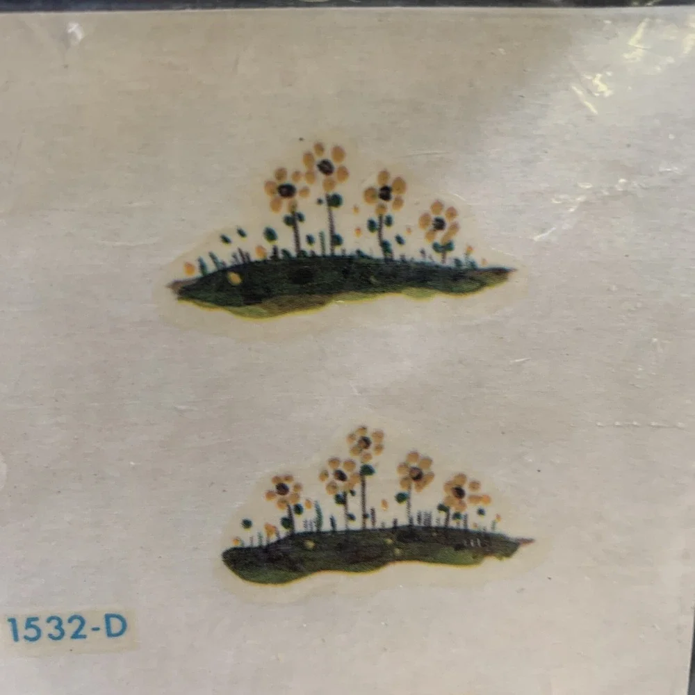 Meyercord Decals Vintage Watermelon Bonnet Girls Dog Flowers Original 1532-D NOS
